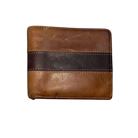 Stetson Genuine Leather Bifold two tone Brown wallet - Picture 1 of 6